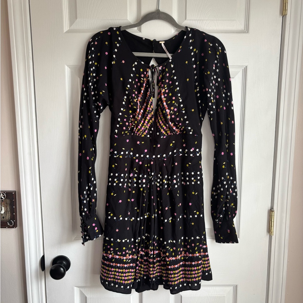 Free People Black and Pink Mini Dress